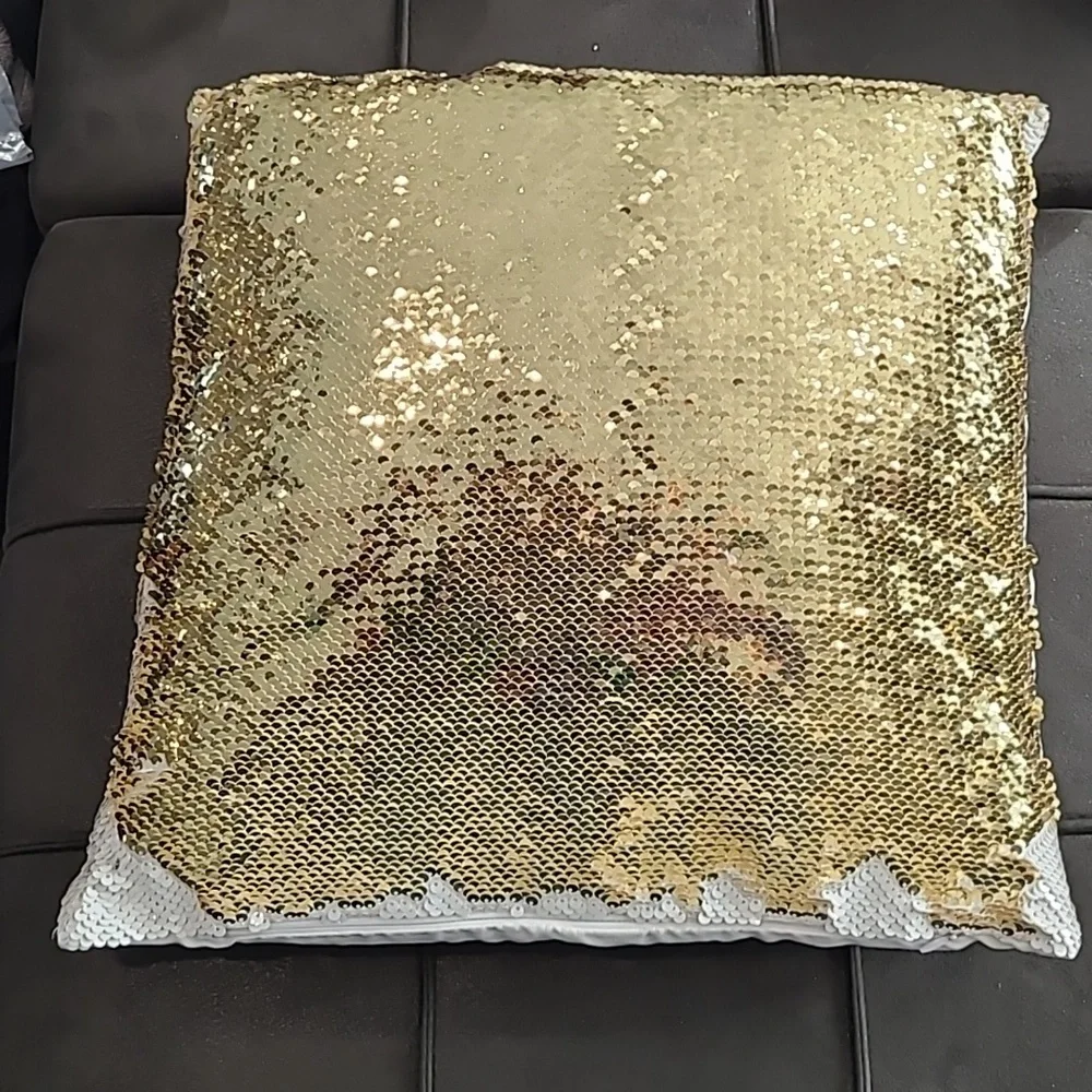 Flower Girl Reversible Sequin Pillow NWT